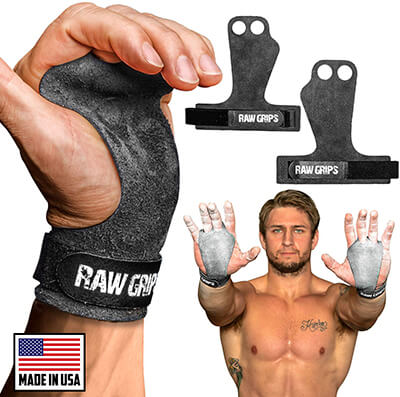 JerkFit RAW - 2 Finger Leather Hand Grips for Gymnastics