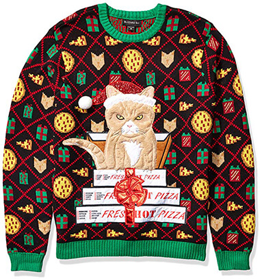 Blizzard Bay Men's Ugly Christmas Sweater Cat