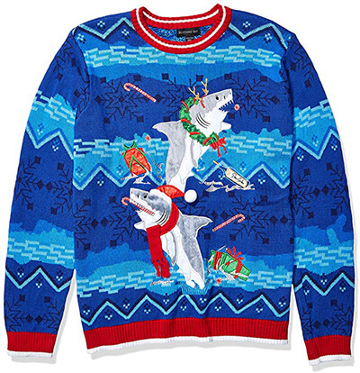 Blizzard Bay Men's Ugly Christmas Sweater Sharks