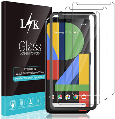 L K Screen Protector for Google Pixel 4 XL, Tempered Glass
