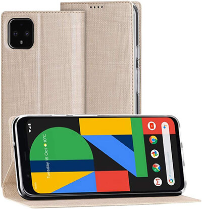 DDJ Google Pixel 4XL Case TPU&PU Shockproof Leather Flip Case