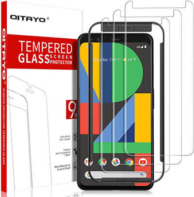 QITAYO Tempered Glass Screen Protector for Google Pixel 4