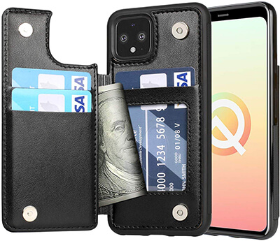 Arae Case for Google Pixel 4 Wallet Case with Card Pocket