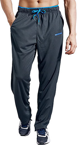 ZENGVEE Men's Zipper Pockets Sweatpants Open Bottom Athletic Pants