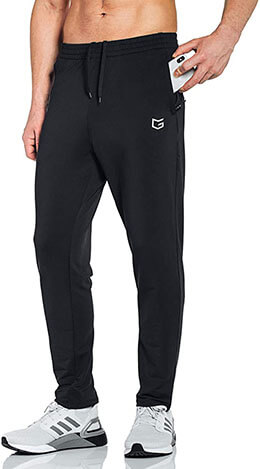 Men's Sweatpants with Zipper Pockets Tapered Track Athletic Pants for Men Running by G Gradual