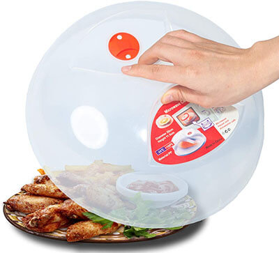 Large Microwave Plate Cover Easy Grip Microwave Splatter Guard Lid