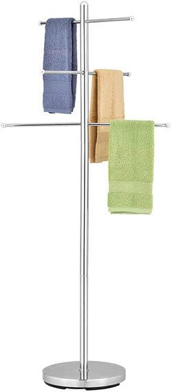 MyGift 6-Rung Luxury Chrome-Plated Towel Tree