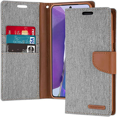 Goospery Canvas Wallet for Galaxy Note 20 Case