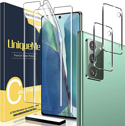 UniqueMe Soft TPU Screen Protectors for Galaxy Note20, 2 pack