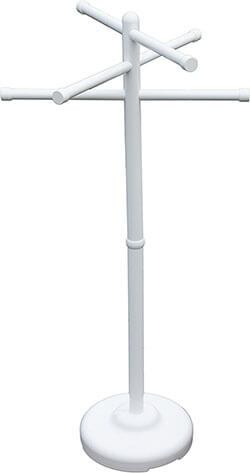 Outdoor Lamp Company White Portable 3-Bar Towel Tree for Pool