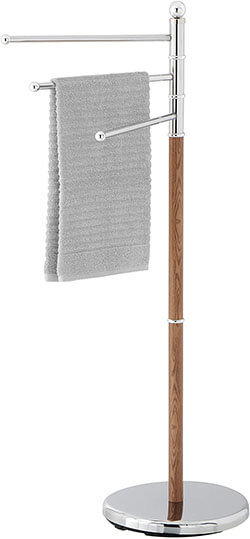 MyGift Freestanding Metal Arm Bathroom Towel Holder